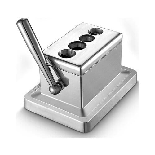 Cigar scissors American metal stainless steel four-hole cigar cutter V-shaped cigar cutter smoking set