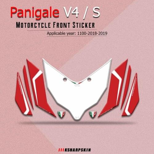 Motorcycle Front Fairing Sticker Protector Number Board Moto Engine Vehicle Sticker for Ducati Panigale V4 / S 1100 2018-2019