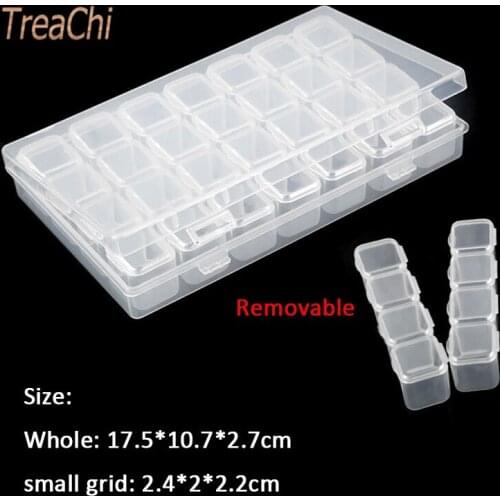 Plastic Storage Jewelry Box Beads Earring Ring Box Jewelry CaseCompartment Removable Container for