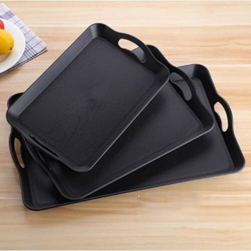 Serving Tray Rectangular Plastic Tray Food Serving Trays Anti-slip Scratch-resistant TS2 convenient and practical