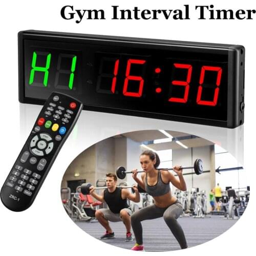 Programmable Training Timer LED Display Interval Timer Wall Clock with Remote for Gym Fitness Training 5V Count Down clock