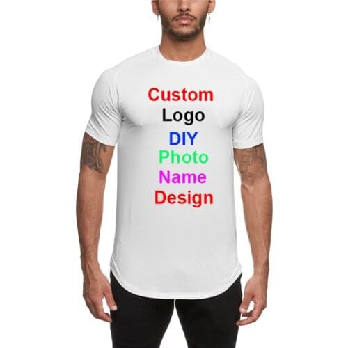 DIY Logo OWN Design Customized Mesh T-Shirt Men Gym Clothing Summer Fashion Tops Tees Quick Dry Bodybuilding Fitness Tshirt