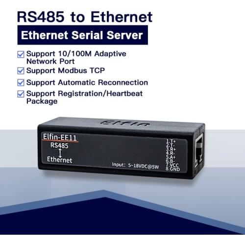 Serial Port RS485 to Ethernet Device IOT Server Module Elfin-EE11 Elfin-EE11A Support TCP/IP Telnet Modbus TCP Protocol