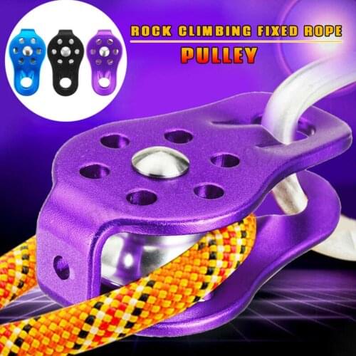 Rock Climbing 26KN Fixed Single Rope Pulley Rescue Survival Sheave Arborist Gear cuerda escalada accessories