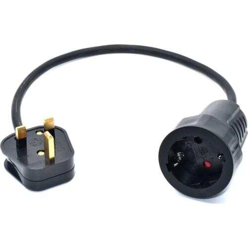 UK to EU Adapter Power Cable Cord,UK BS1363/A to CEE 7/3 Euro Female Schuko Socket ,PDU Power Extension Power Cable 13A