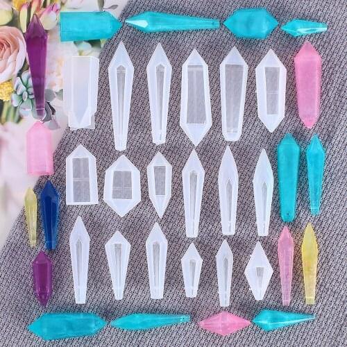 19 Shapes Pendulum Silicone Casting Resin Molds For DIY Crystal Epoxy Pendants Jewelry Findings Tools Uv Epoxy Moulds Handmade