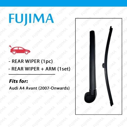 FUJIMA Rear Wiper Blade and Arm for Audi A4 Avant (2007-Onwards) Back Window Windscreen A4 Estate Rear Wiper Arm