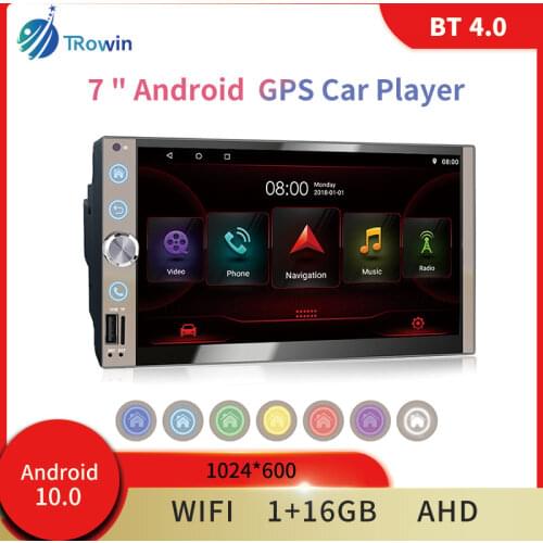 Universal 2 Din 7" Car Radio Stereo Android 10.0 1G+16G Wifi AHD Car GPS Navigation Mirror Link MP5 Bluetooth Player