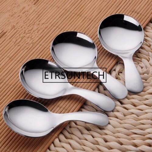100pcs Stainless Steel Spoon Round Head Ice Cream Dinner Protable Mini Spoon Tableware Kitchen Tool