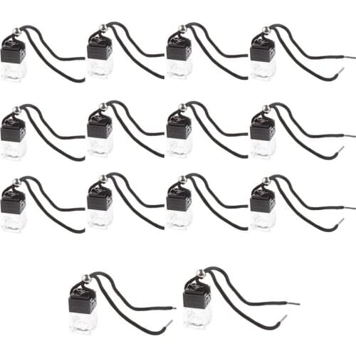 14 Pcs Empty Glass Bottle Car Hanging Perfume Rearview Mirror Ornament Air Freshener For Truck Essential Oils Diffuser Sprayer