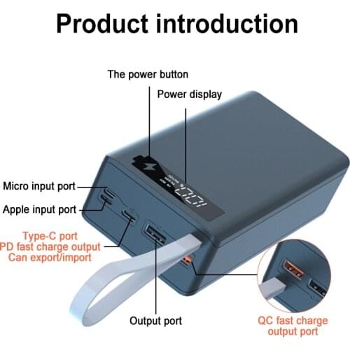 18650 DIY Battery Power Bank Case PD QC3.0 Dual USB Support Quick & Wireless Charger Battery Shell build in 4 18650 battery