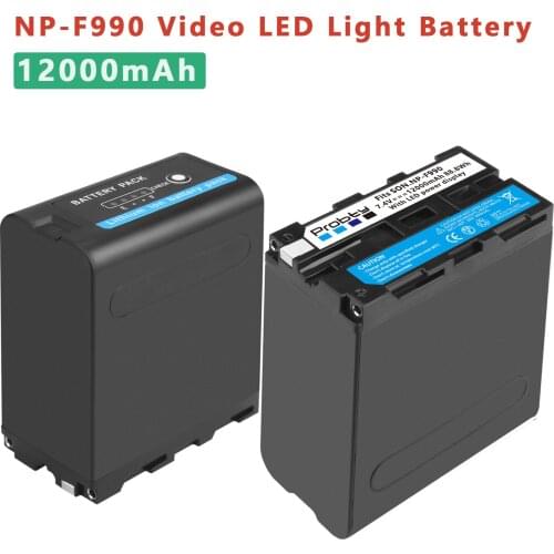 2 Pcs 12000mAh NP-F990 NP-F970 with LED power indicator Photographic Lamp Battery for NP F970 F960 LED Video Light Lamp Battery