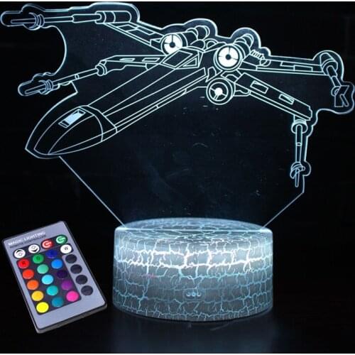 Vogliovoi 3D Night Lights Acrylic Series Movie Space War 16Colors Crack ABS Base For Kids Child Bedroom Decor