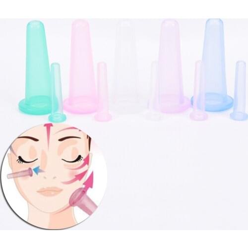 4pcs Silicone Facial Cups Massage Cupping Set Cup Vacuum Face body Massage Helper Skin Care Massage For Face Neck Eyes