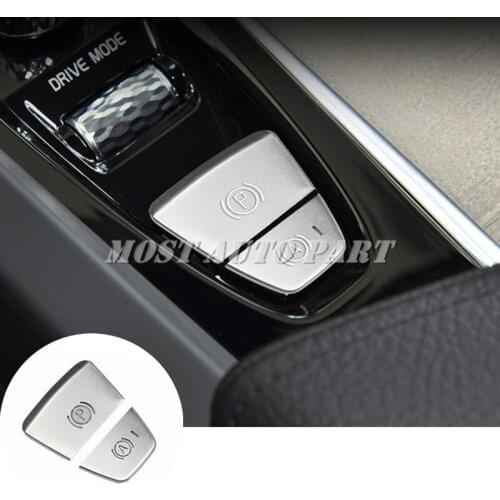 Aluminum Inner Console Electronic Handbrake Button Cover For Volvo S90 V90 XC90 2016-2021 2pcs Car Decoration Car Trim