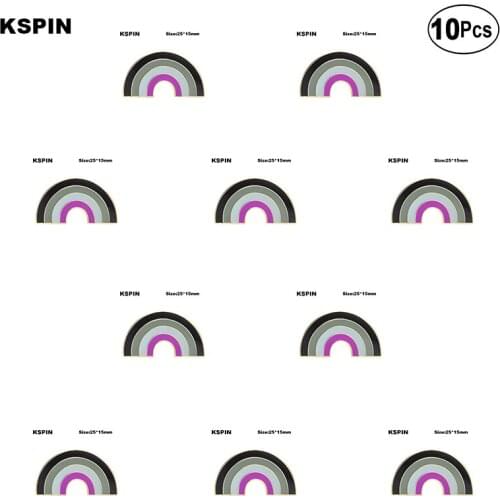 Asexual Pride Rainbow Badge Lapel Pin Brooches Pins Flag badge Brooch Badges