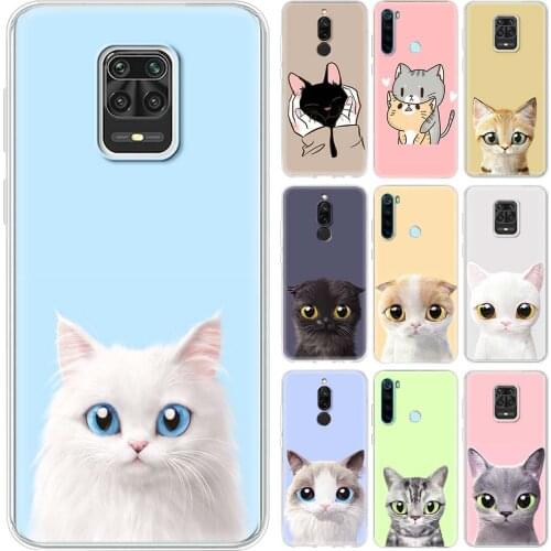 Cat Cute Kitten Case for Xiaomi Redmi Note 9S 8 9 8T 7 9C 7A 9A 6A K30 Pro Phone Cover Transparent Soft Shell Capa
