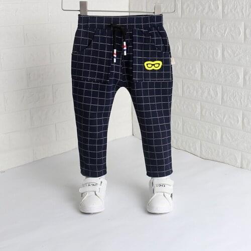 DIIMUU Newborn Kids Fashion Baby Boys Girls Clothes Casual Pants Toddler Children Clothing Cotton Plaid Elastic Trousers Bottoms