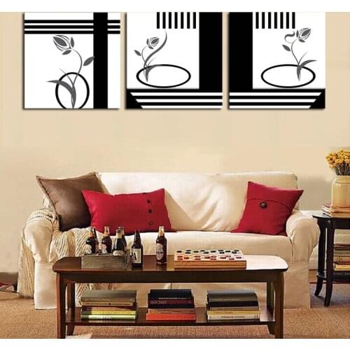 3 Panels Wall Painting Abstract Flowers Picture Art Canvas Print Artwork Decorative Painting Living Room Unframed