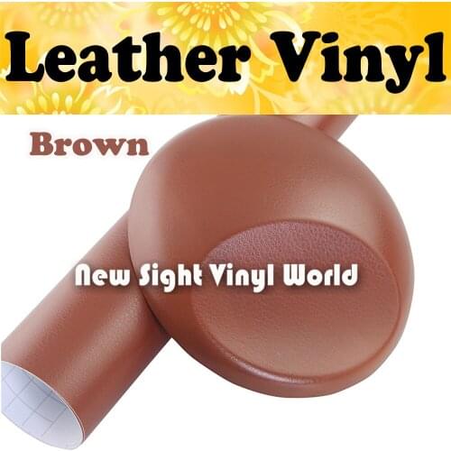 Brown Leather Vinyl Film Leather Pattern PVC Adhesive Vinyl Film Stickers Internal Decoration Size:1.52*30m/Roll