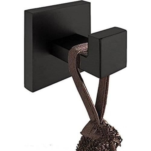 Leyden 2018 New SUS 304 Stainless Steel Robe Hook Black Towel Clothes Hook Wall Mounted Bathroom Hardware Accessories