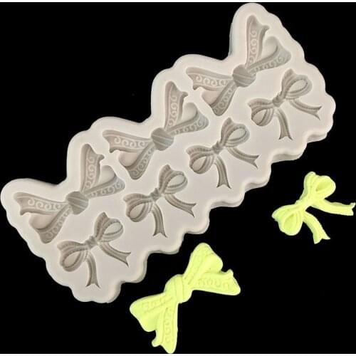 Minsunbak small Bow tie Tie knot Silicone fondant mould Wedding birthday cake fondant decoration tools Popular fine baking too