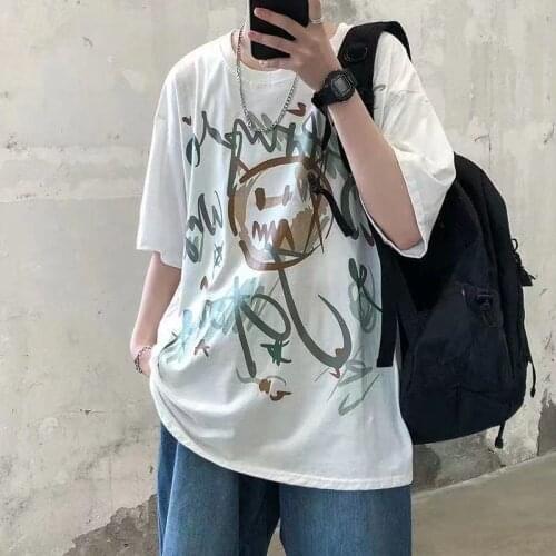 2021 Men Printing Hip Hop T-shirt Men Fashion O-Neck White T-Shirts Male Street-style Tshirt Tees Clothing Summer