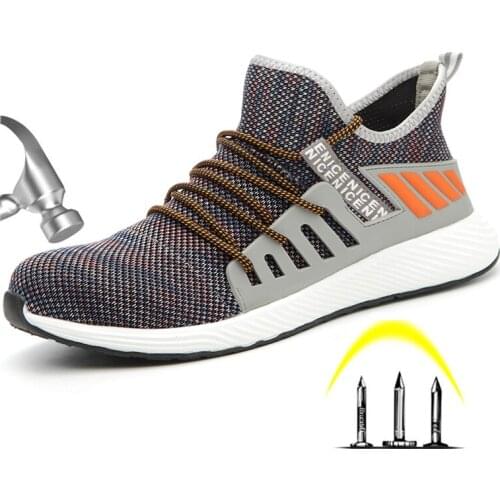 Men Work & Safety Boots Steel Toe Mens Boots Outdoor Anti Slip Breathable Protective Puncture Proof Safety Shoes Men Work Boots