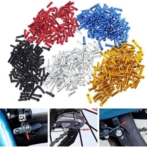 50pcs MTB Bike Bicycle Brake Shifter Inner Cable Tips Crimps Aluminum Cycling Part Shift Cables End Caps Bike Accessories Drop