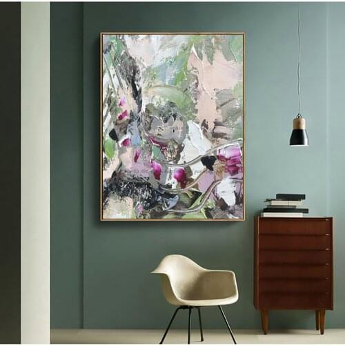 Flower canvas painting abstract art Original bedroom decoration pictures room wall pictures living room handmade oil paintings