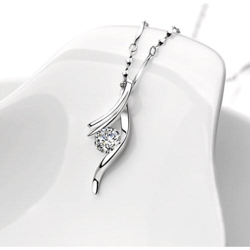 Fashion Hollow Necklace Elegant Chain Necklace Trend Jewelry Charm Silver Plated Pendant For Women Jewelry On The Neck 25