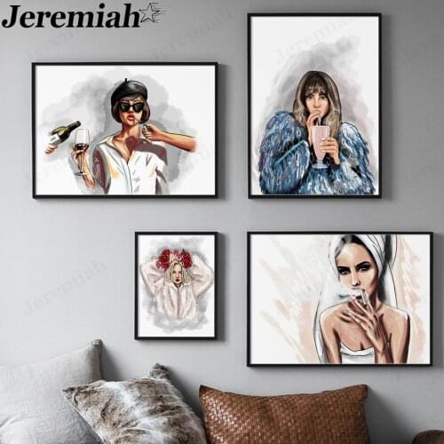 Sexy Girl Canvas Poster Fashion Character Painting Picture Print Wall Art Modern Room Living Room Decoration