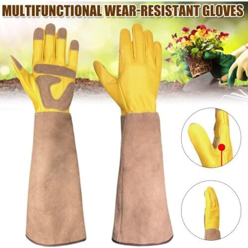 Durable Long Gardening Gloves Rose Pruning Thorn Proof Garden Gloves With Long Forearm Protection Gauntlets Unisex In Stock