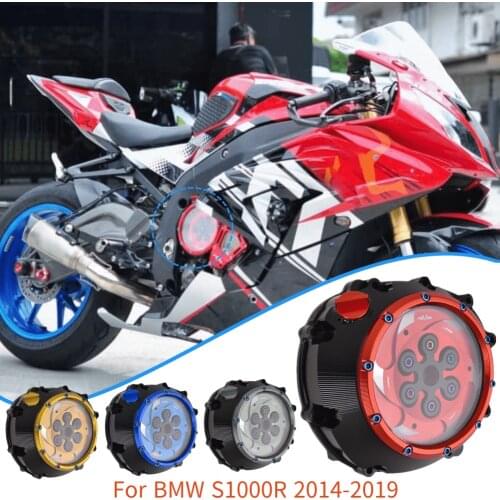 S1000RR 2009-2017 Motorcycle Racing Clear Clutch Cover & Spring Retainer For BMW S1000R 2014-2019 HP4 2012-2018 2015 S1000XR