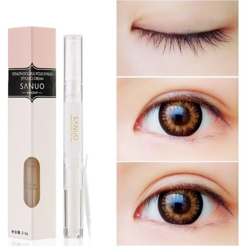 SANUO Invisible Double Eyelids Glue Transparent Styling Cream Big Eye Sticker Natural Makeup Clear Eyelid Strip Eyes Make Up Too