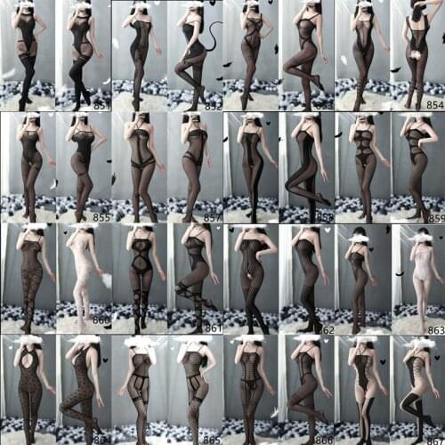 Sexy plus size Sexy Lingerie 16 Types Teddies Bodysuit Erotic Outfit Open Crotch Stretch Mesh Body Stockings Porn Underwear