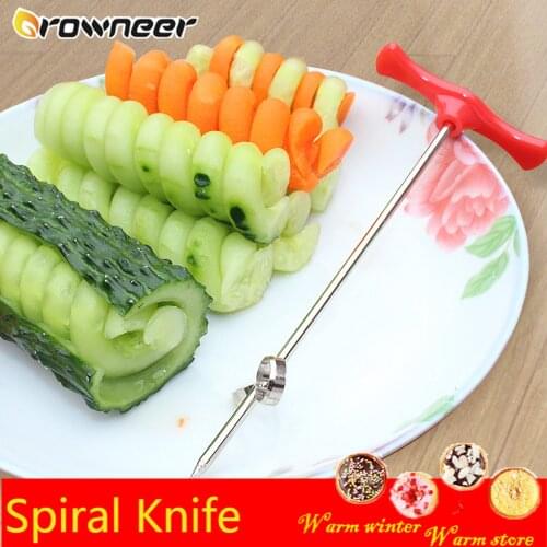 Cucumber Carrot Spiral Knife Potato Twist Slicer Salad Screw Chopper Stainless Steel Vegetable Cutter Kitchen Hand Easy Tool