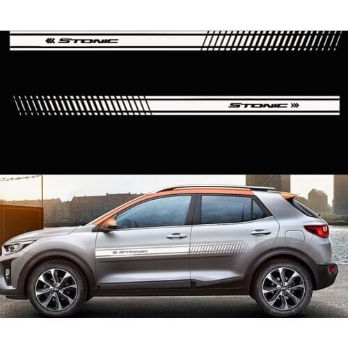 2Pcs Stylish car door side sticker vinyl body decal racing stripe sticker for Kia Stonic Car accessories