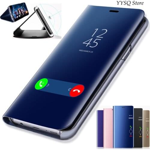 Smart mirror flip cover for samsung galaxy a12 a42 a51 a71 a41 a31 a21s a11 a01 core m31 m31s m51 m 21 m11 a 51 71 31 stand case