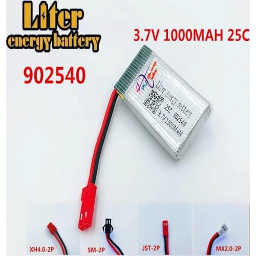 X400/X500/X300C/X800/1315/HJ818/HJ819 3.7V 1000mAh 25c Lipo Battery 902540 RC Quadcopter Drone Spare Part 3.7 v battery