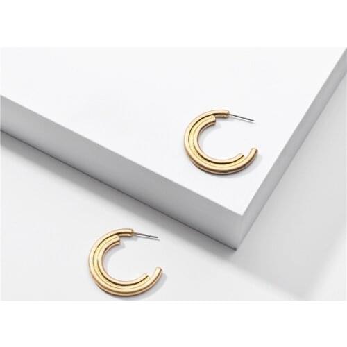 Designer Jewellery Worn Gold Color Double Circle Snails Round Metal Hoop Earrings for Women