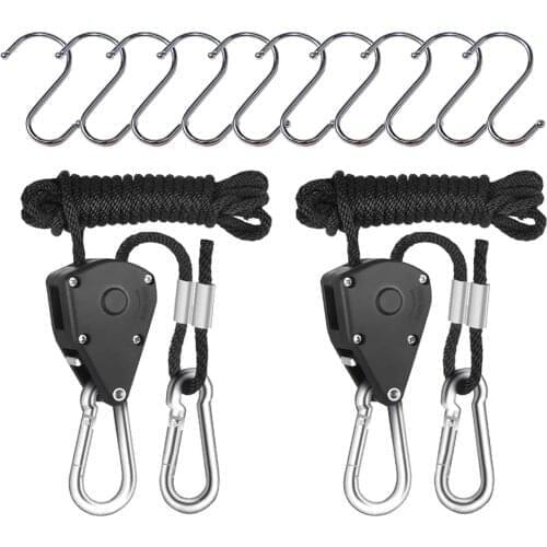 1/8 Inch Adjustable Heavy Duty Rope Hanger With Gears Ratchet Used For Hanging Lamps, Lampshades, LED Plant Lighting, Filters
