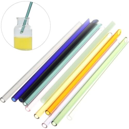1 Pcs Good Quality Glass Straws Reusable Color Wedding Birthday Party Drinking Straws Thick Straws Kitchen Tool