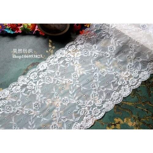 1 Yard Stretch Lace Trim for Cloth Panties Bra Accessories White Black Elastic Lace Trims 18cm Width