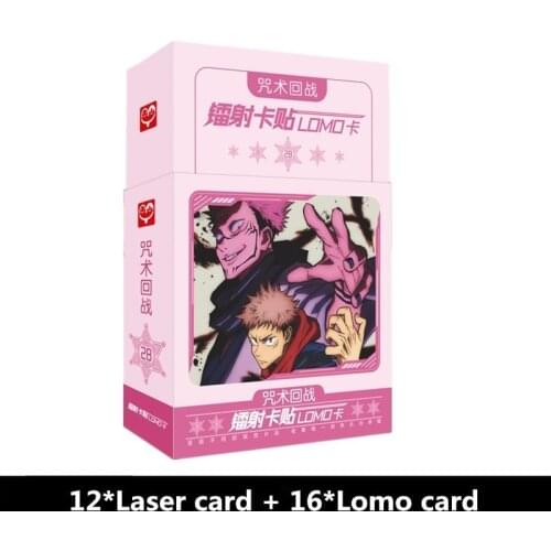 28 Pcs/Set Anime Jujutsu Kaisen Laser Card Sticker DIY Cartoon Lomo Card Mini Greeting Cards Message Card Anime Around