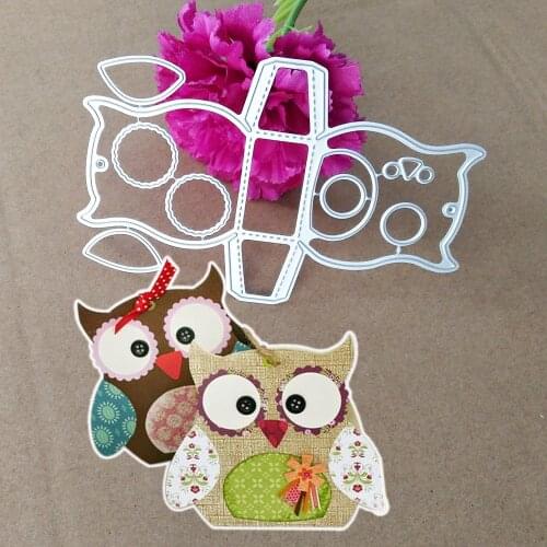3D stereoscopic owl double-sided background metal die-cutting die set DIY scrapbook album relief folder