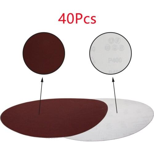 Utoolmart 1set 9-inch 225mm Alumina Gum Disc Sandpaper Grit 60# 80# 100# 120# 180# 240# 400# 800# All 8Models x5pcs/Model