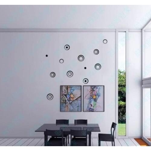 5Pcs Indoors 3D Stickers Wall Decoration DIY Circles Stereo Removable Art Creative Home Decor Films Colorful Modern Ornaments