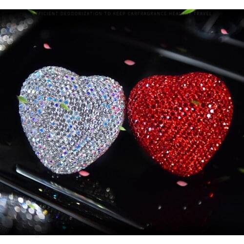 Car styling Bling Car Air Freshener Crystal Heart Shape Car Perfumes Original Women parfum flavoring in the car