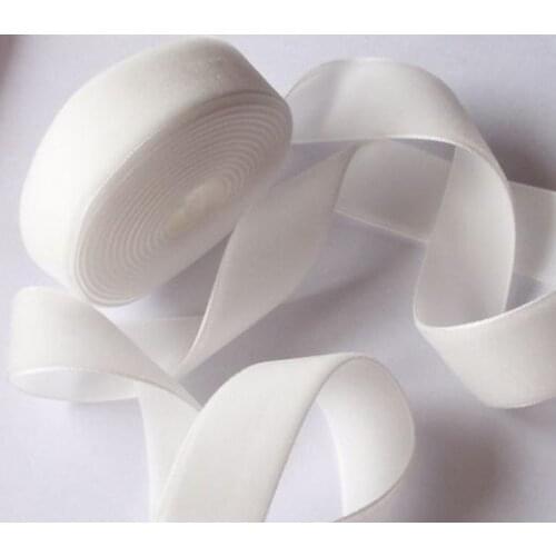 25 yards 20mm Velvet Ribbon in Off White,Free Shipping